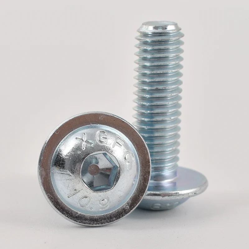 Parafusos de botão com soquete hexadecimal galvanizado com colarinho